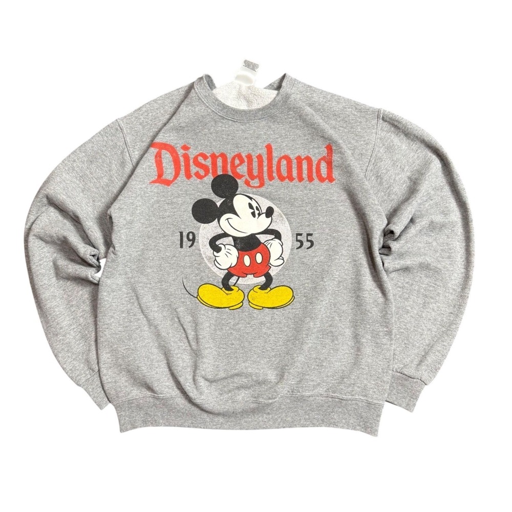 Disneyland Mickey Mouse Graphic Sweatshirt Women's Small Gray Vintage Inspired‎